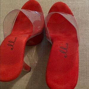 Ellie Red and Clear Women's Heels